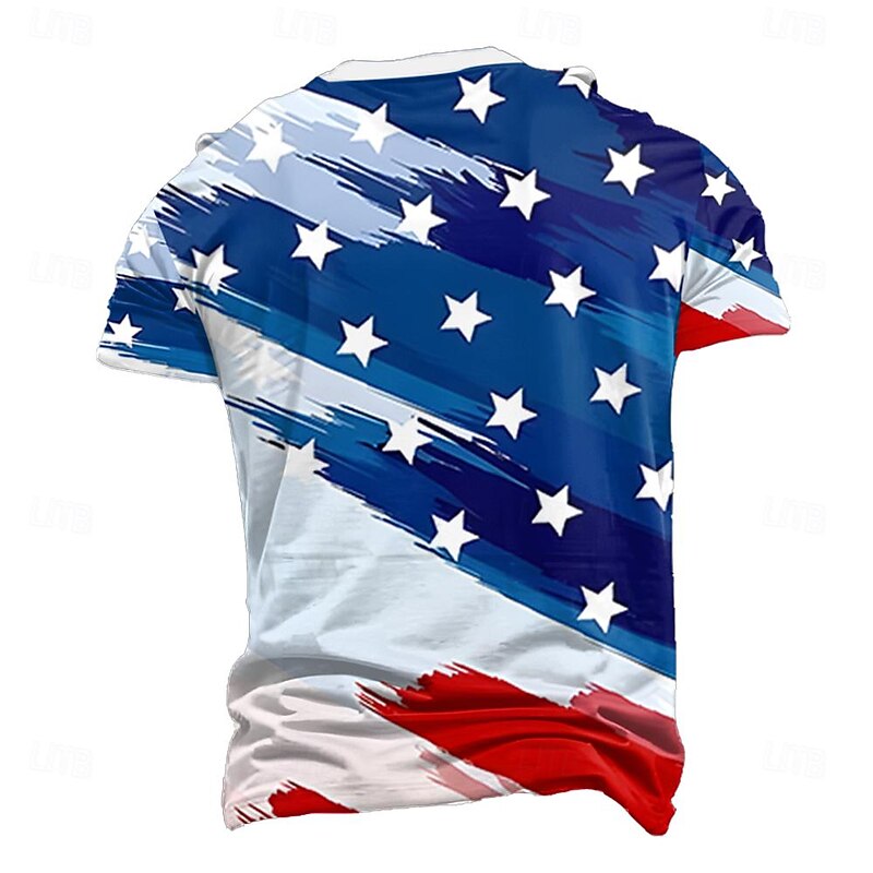 Men's 4th of July Patriotic Shirts American US Flag Designer Men's 3D Print T shirt Tee Henley Shirt Casual Daily T shirt White 1 White 2 Short Sleeve Henley Shirt Summer Clothing Apparel S M L XL XXL2