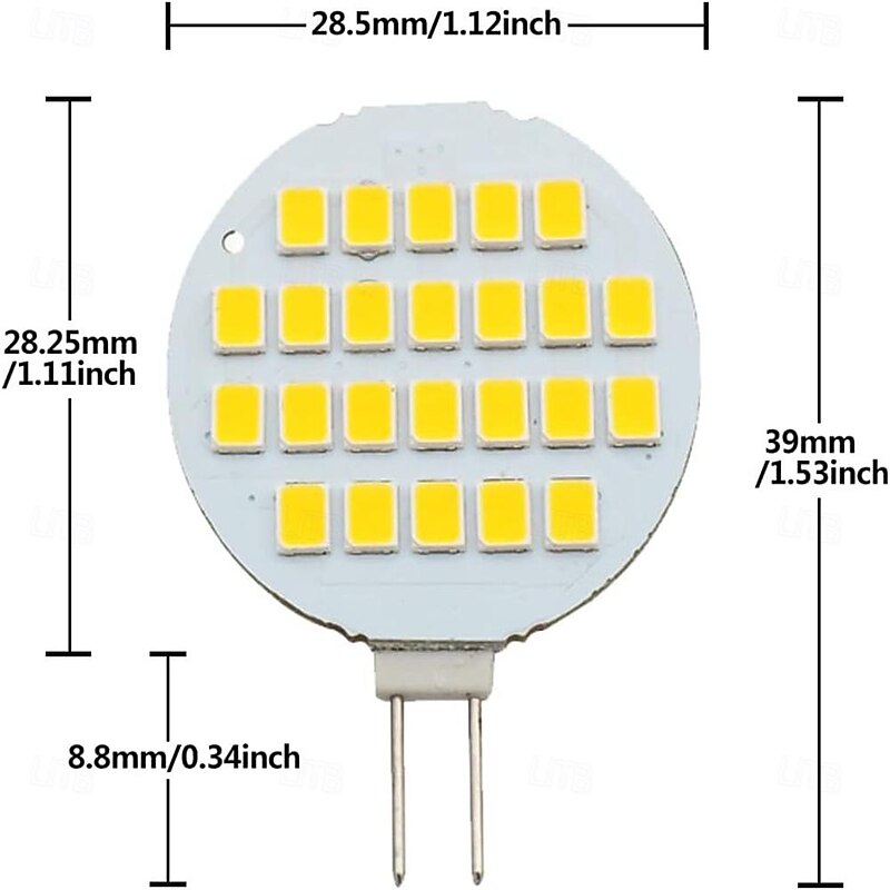 G4 LED Bulbs 2W, 24-2835 SMD, AC/DC 12V-24V, Super Bright Halogen 20W Replacement, Natural Cool White for RV, Camper, Cabinet & Boat (10pcs)2