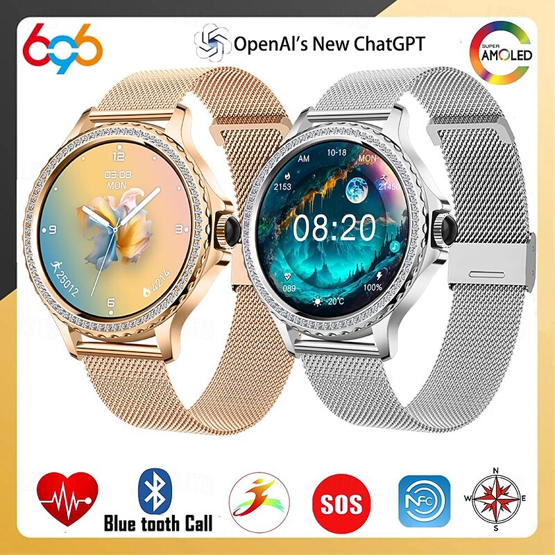 696 HK27 Smart Watch 1.3 inch Smart Band Fitness Bracelet Bluetooth Pedometer Call Reminder Sleep Tracker Compatible with Android iOS Women Hands-Free Calls Message Reminder IP 67 42mm Watch Case2