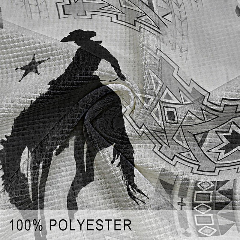 Men's Western Wear Waffle Polo Shirts Golf Shirt Short Sleeve Polo Shirts Collared Shirts Vintage Casual Vacation Wear Party Outfits Buttons 3D Print Summer Spring Blue Brown Gray3