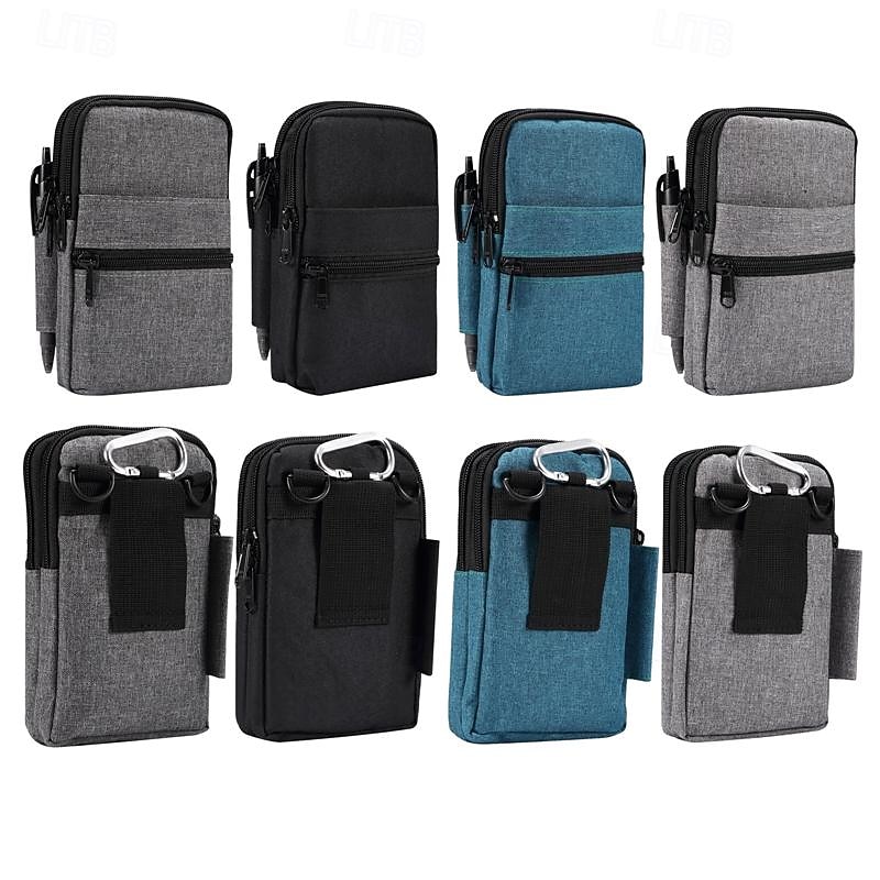 Universal 7.2 inch Denim Phone Case Waist Bag Zipper Bag Waist Hanging Diagonal Cross Bag