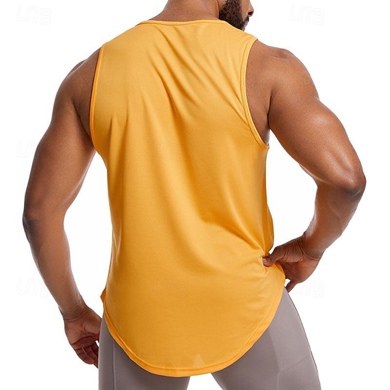 Men's Workout Tank Top Running Tank Top Gym Tank Top Sleeveless Vest / Gilet Casual Athleisure Solid Colored Quick Dry Soft Breathable Gym Workout Walking Jogging Sportswear Activewear Peacock Blue3