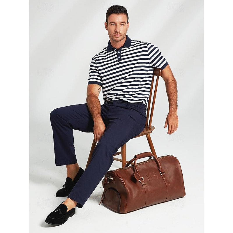 Men's Versatile Leather Weekender Bag with Integrated Shoe Compartment and Gadget Storage - Perfect for Travel and Daily Use2