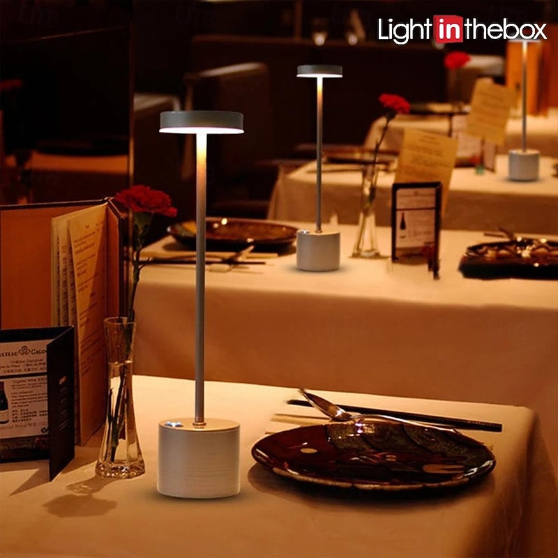 Cordless Table Lamp Rechargeable Battery Operated Portable Table Light Patio Lights 3-Levels Brightness Stepless dimming Outdoor Light for Restaurant/Home/Patio2
