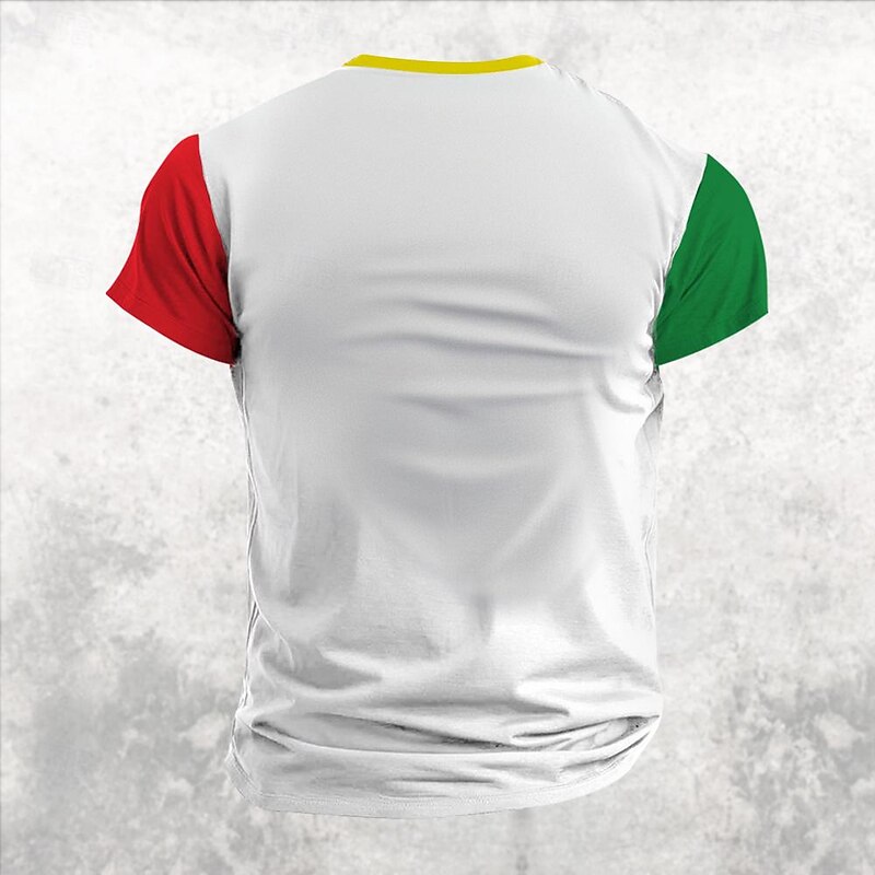 EURO Football Portugal Casual Men's 3D Print T shirt Tee Daily T shirt White Short Sleeve Shirt Spring & Summer Clothing Apparel S M L XL XXL 3XL2