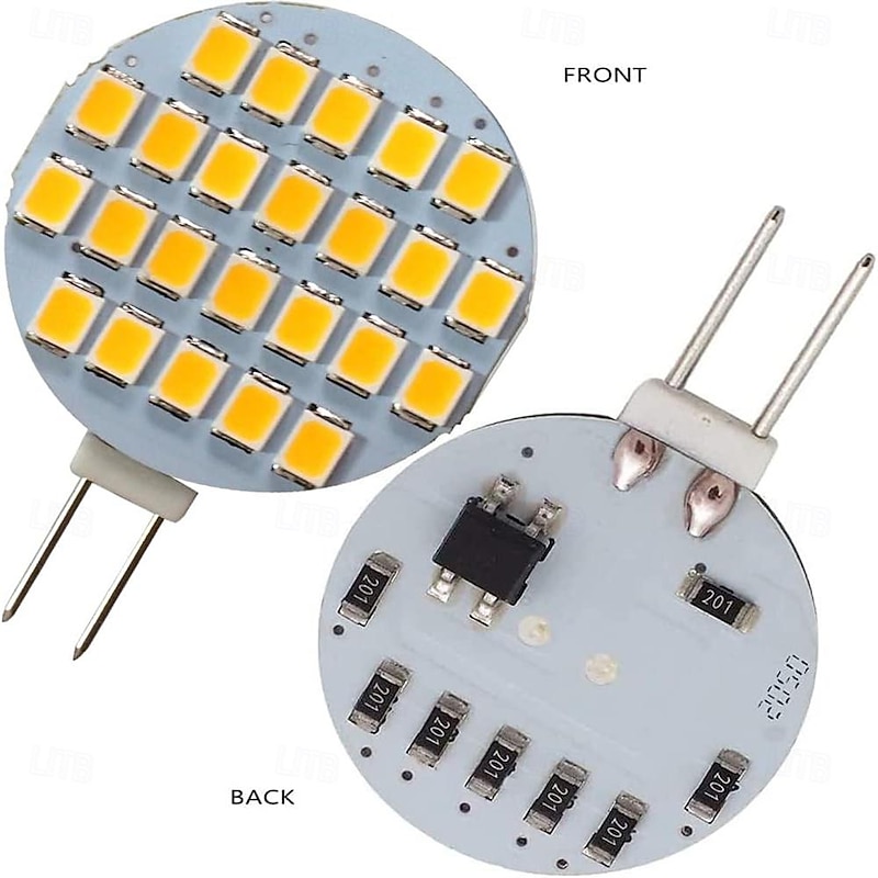 G4 LED Bulb 24-2835 SMD LED 1.5W Daylight 3000K Dimmable Super Bright 15W Halogen Replacement for RV Camper Travel Trailer Boat Under Cabinet Dome Light DC 12V 10Pcs3