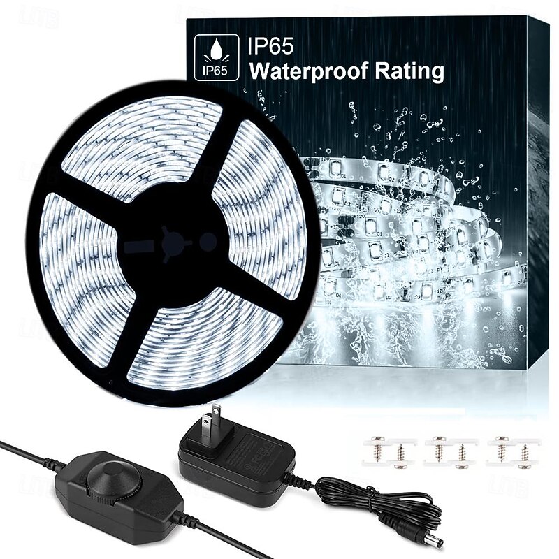 LED Dimmable Strip Light Set 16.5 Ft Waterproof Warm Light White Light  Strip Light, Super Bright LED Tape Light 120 LED/M SMD 2835 Suitable for Dressing Table Home Kitchen Cabinet Bedroom2