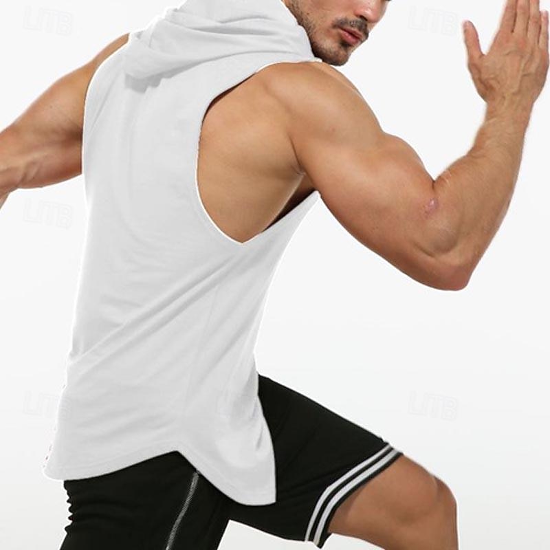 Men's Tank Top Vest Top Undershirt Sleeveless Shirt Sleeveless Hooded Spring & Summer Plain Fashion Designer Basic Vacation Street Going out Black White Wine Top Tee for Men2