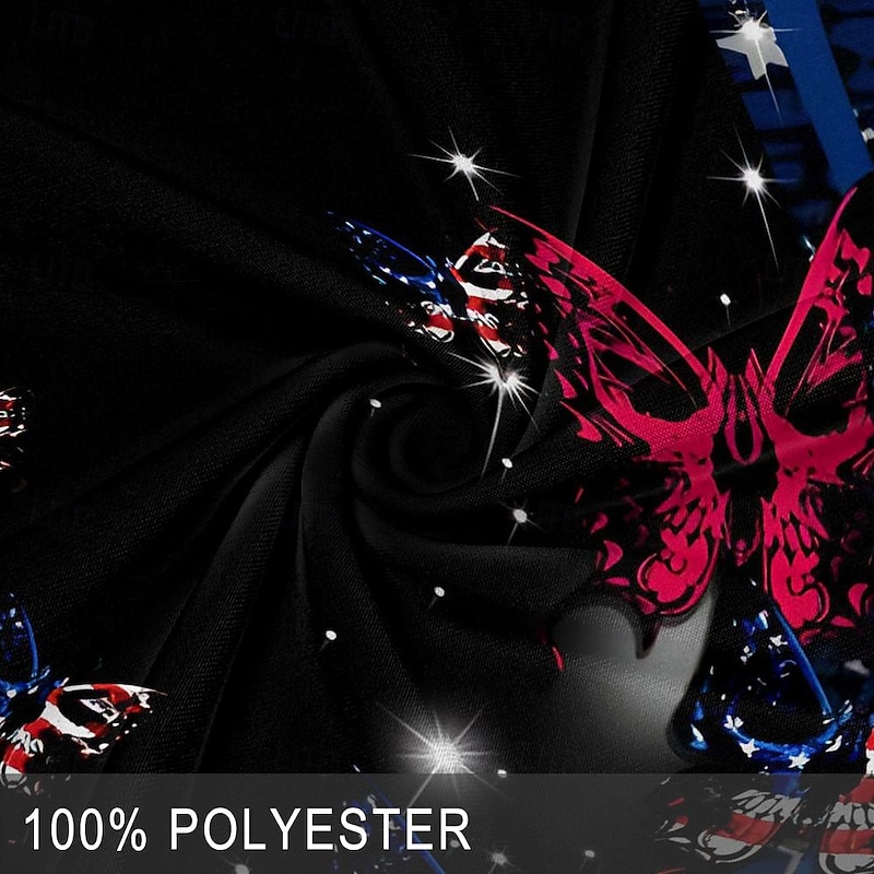 Men's Casual American Flag Dress Pants 3D Print Pocket 3D Print Mid Waist Party Evening Dailywear Vacation Summer Spring Fall Blue Slim Fit Inelastic3