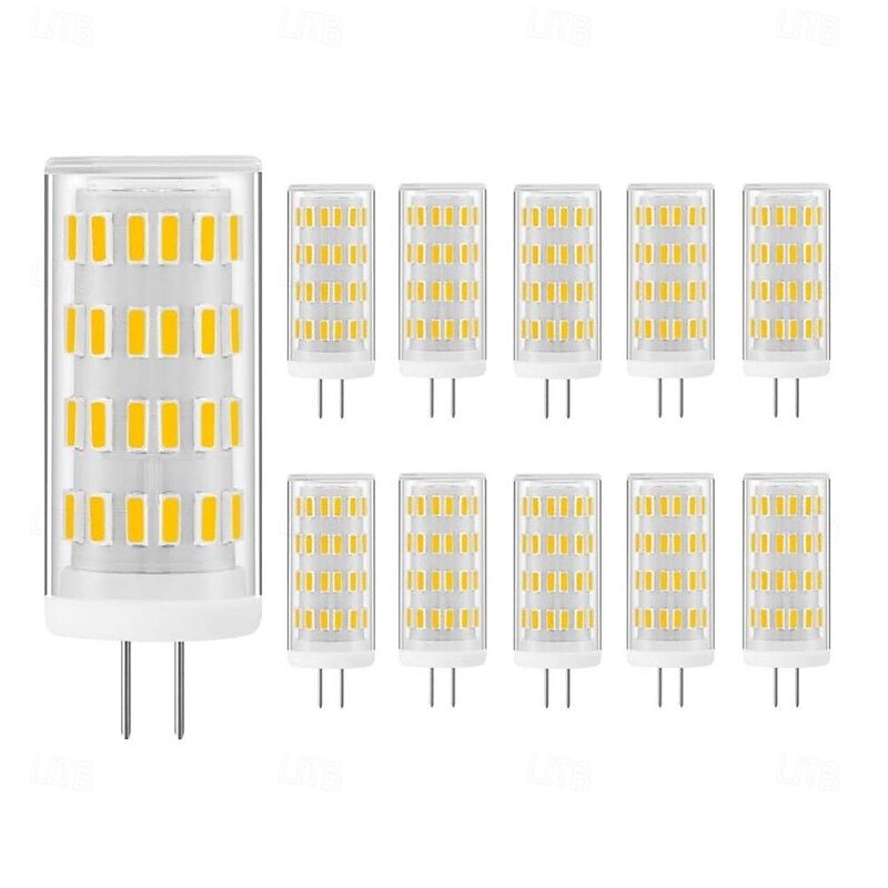 G4 Bi-pin LED Bulbs 5W 12V-24V 40W G4 Halogen Bulb Equivalent Warm White 3000K Non-Dimmable JC Type Bi-Pin Base G4 Light Bulb 10pcs
