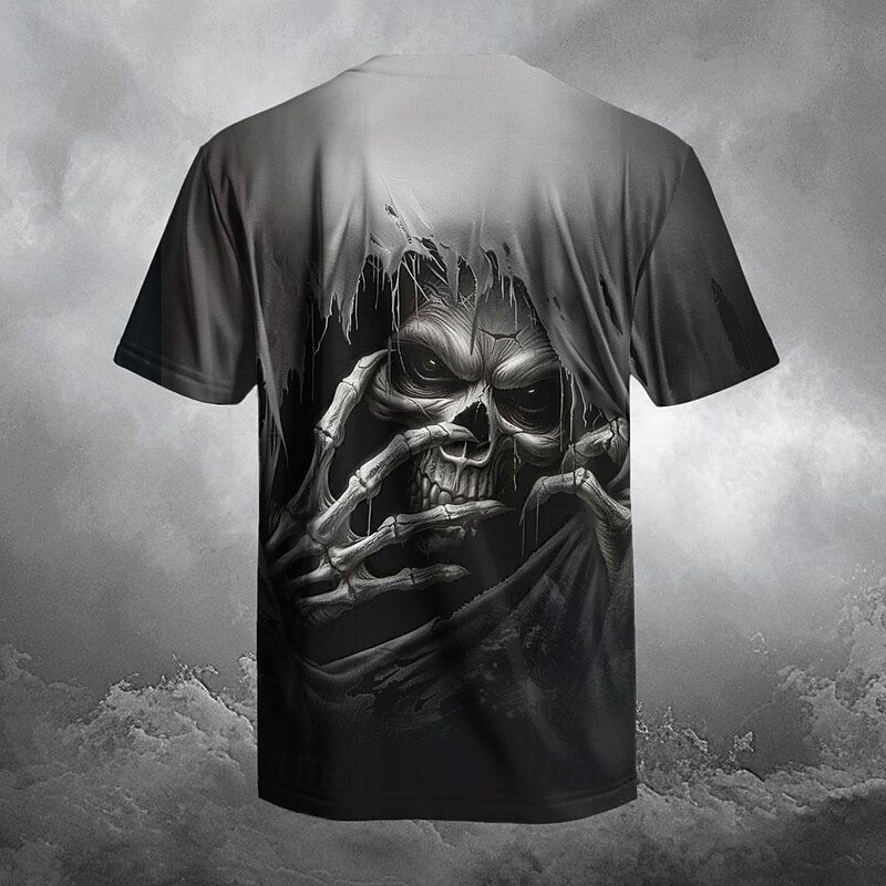 Men's Grim Reaper Reaper T Shirt Short Sleeve T shirt 3D Print Crew Neck Shirt Designer Gothic Party Street Casual Black Summer Spring Clothing Apparel S M L XL XXL XXXL2