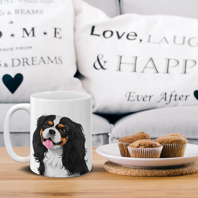 Cute Winking Golden Retriever Ceramic Coffee Mug Tea Cup, 11 OZ2