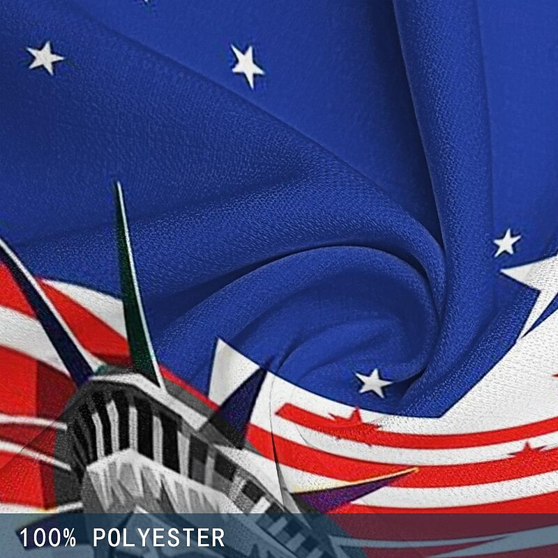 Men's Hawaiian Holiday Casual Flag American Flag Pants Trousers Casual Pants 3D Print Pocket Straight Leg Straight Leg Trousers Mid Waist Party Evening Dailywear Vacation Summer Spring Blue Relaxed3