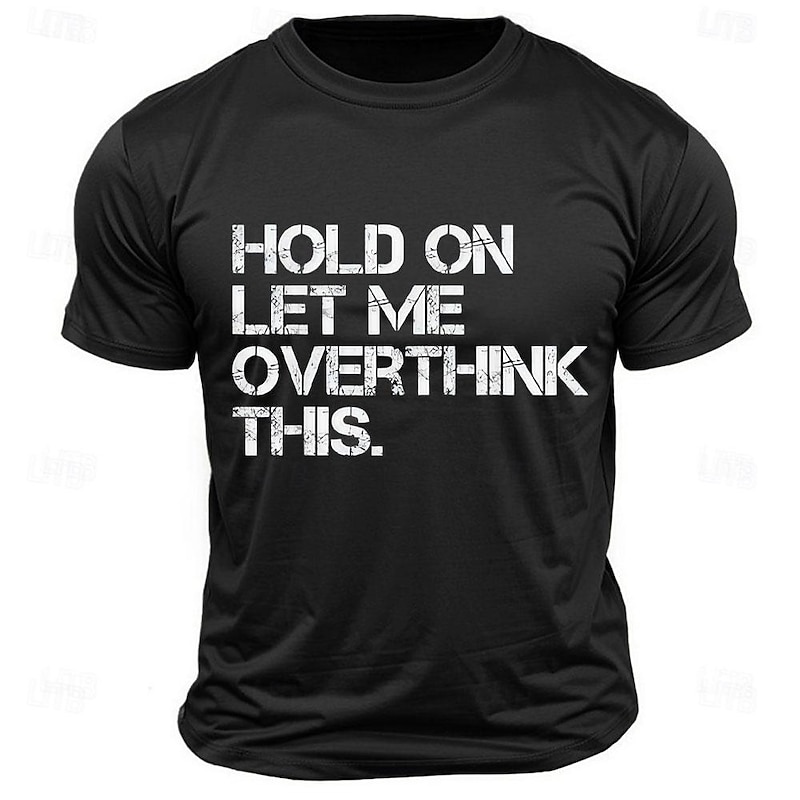 Men's Letter Funny T Shirt Tee Top 100% Cotton Short Sleeve Graphic Shirt Black White Dark Grey Comfortable Tee Street Sports Outdoor Fashion Designer Clothing