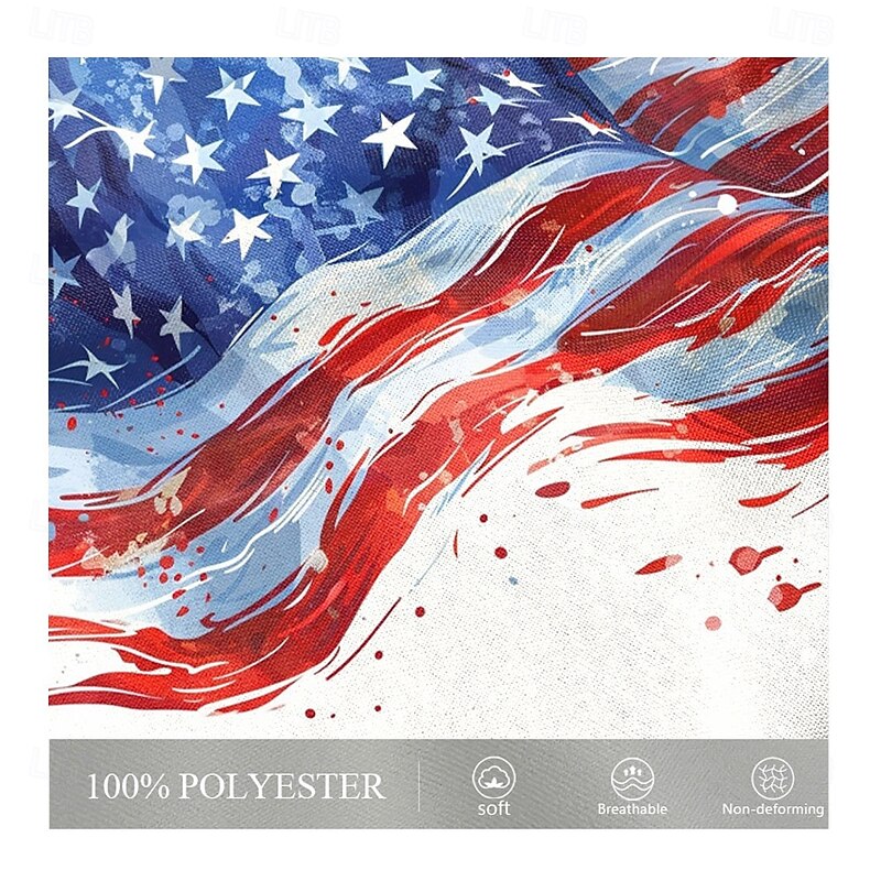 Men's American / USA National Flag Shirt Western Shirt Cowboy Shirt Sleeveless Western Style Outdoor Party Work Summer Spring Shirt Collar White3