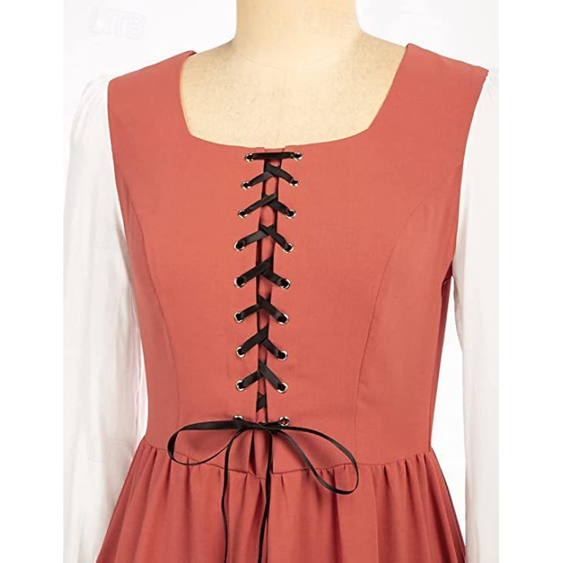 Retro Vintage Medieval Renaissance Dress Lady Viking Fancy Dress Women's Celtic Pirate Masquerade Casual Daily Adults' Dress3