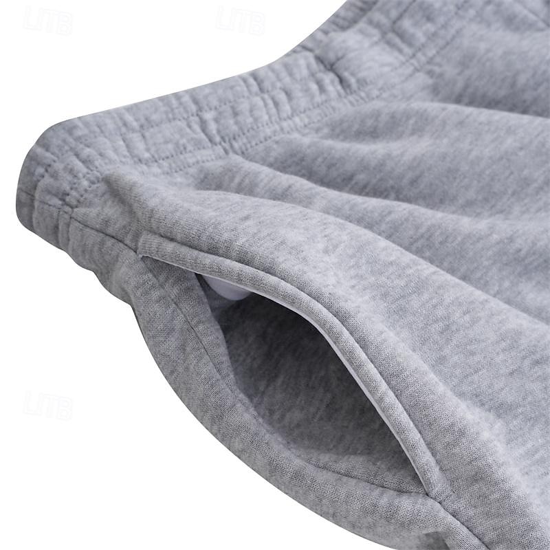 Men's Sweatpants Fleece Pants Joggers Trousers Straight Leg Sweatpants Pocket Plain Comfort Soft Outdoor Daily Going out Fashion Streetwear Black Wine2
