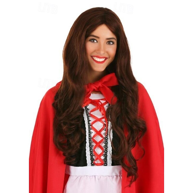 Synthetic Wig Natural Wave Middle Part Wig Long Dark Brown Synthetic Hair Women's Blonde Halloween Cosplay Party Wigs