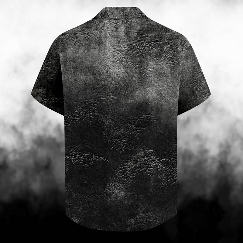 Men's Skull Halloween Costumes Shirt Button Up Shirt Short Sleeve Casual Dark Party Daily Holiday Summer Turndown Buttons Print Black2