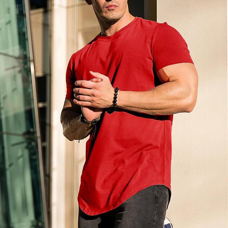 Men's Running T-Shirt Short Sleeve Tee Tshirt Casual Athleisure Solid Colored Quick Dry Soft Breathable Gym Workout Walking Jogging Sportswear Activewear Black White Yellow3