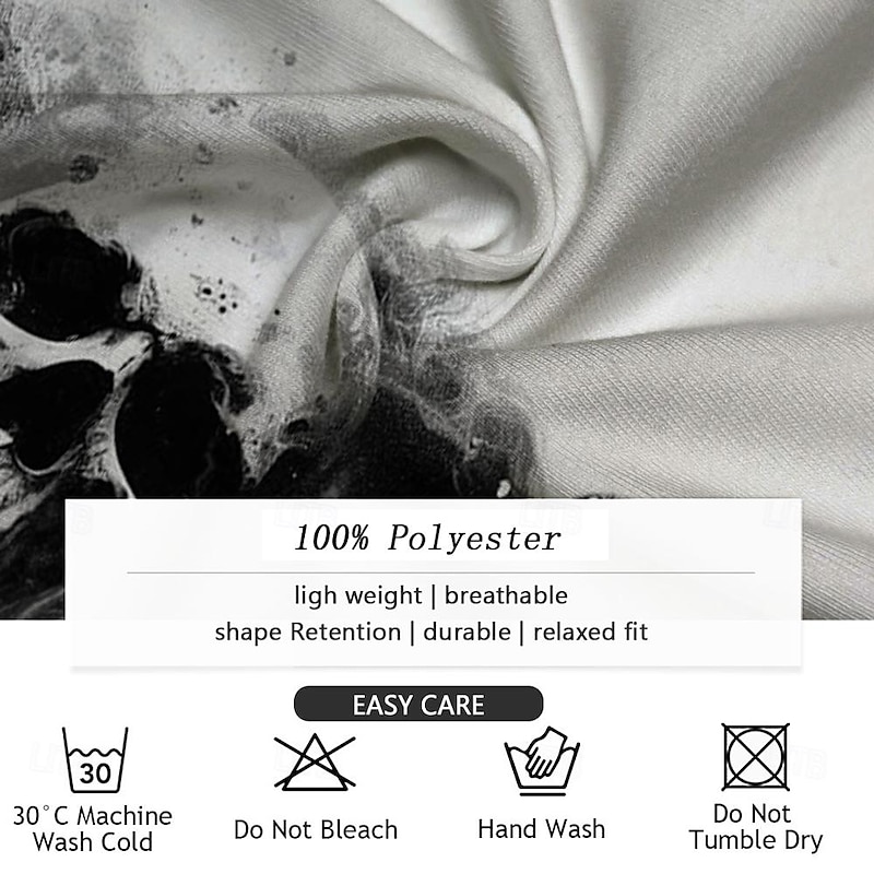 Halloween Men's Skull Flame Motorcycle T Shirt Short Sleeve T shirt 3D Print Half Zip Shirt Retro Vintage Street Casual Daily Black Orange Summer Spring Clothing Apparel S M L XL XXL XXXL4