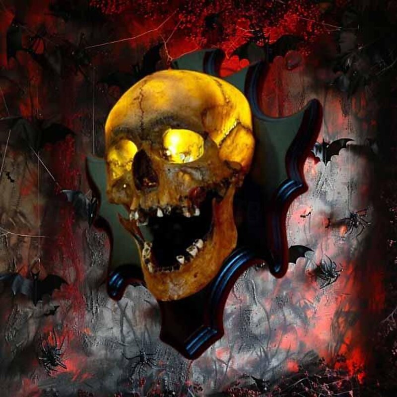 Skull Lamp Singing Head Night Light Wall Decoration Halloween Creative 3D Skeleton Head Home Walls Fine Horror Lamp for Party Porch Yard Bar Decor Bedside Wall Skull Sconce