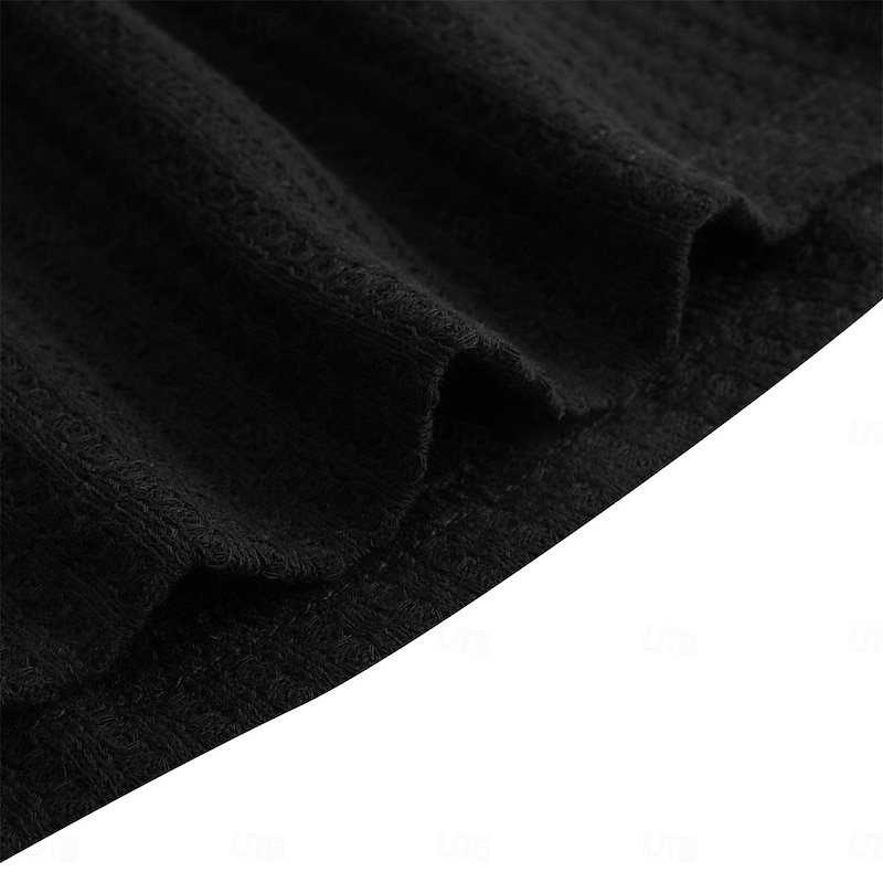 Men's Waffle Henley Shirt Tee Top Long Sleeve Shirt Long Sleeve V Neck Henley Summer Solid Color Fashion Designer Comfortable Buttons Outdoor Casual Daily Black White Blue Top Tee for Men3