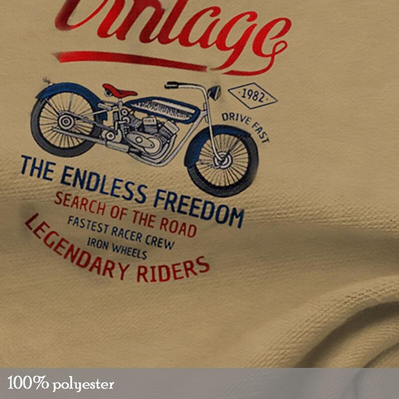 Men's T shirt Motorcycle Clothing Apparel 3D Print Street Daily Short Sleeve Polyester Vintage Cool3