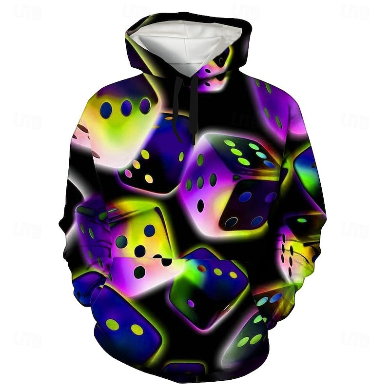 Men's Graphic Hoodie Hoodies Sweatshirt Cool Long Sleeve Hooded Green / Red Dark Purple / Light Purple Fall Winter Designer4