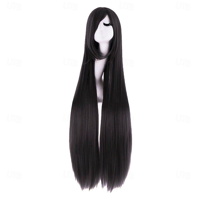 40 Inch 100 cm Oblique Bangs Anime Costume Long Straight Cosplay Wig Party Wig Halloween Wigs