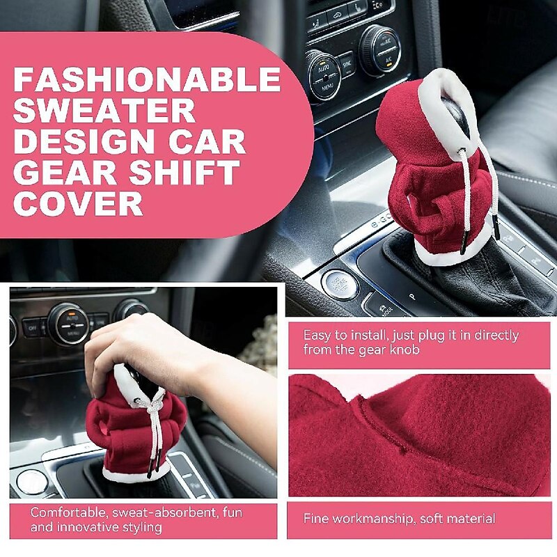 Gear Shift Hoodie Cover Universal Car Shift Knob Hoodie Mini Hoodie for Car Shifter Automotive Interior Cute Gadgets2