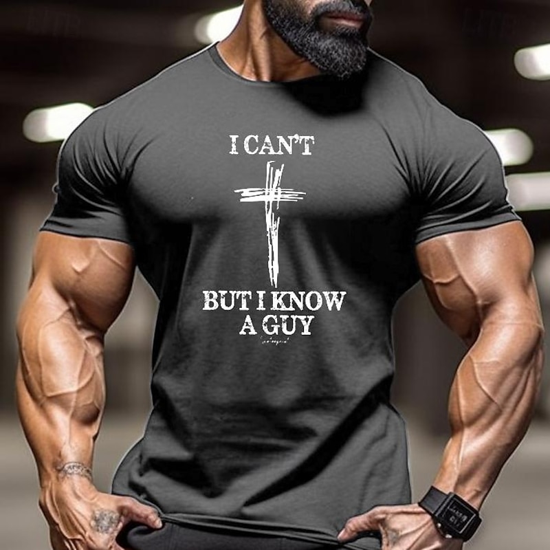 Men's Cross T Shirt Short Sleeve T shirt 3D Print Crew Neck Shirt Vintage Cool Party Holiday Oktoberfest Black Red Blue Summer Spring Clothing Apparel S M L XL XXL XXXL4