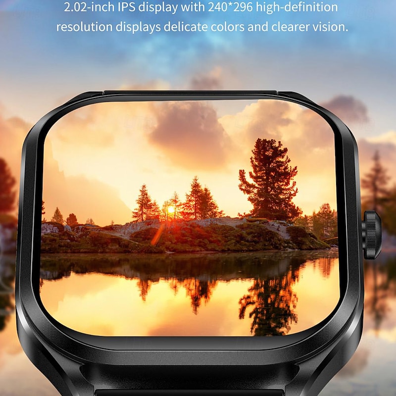 696 H35 Smart Watch 2.02 inch Smart Band Fitness Bracelet Bluetooth Pedometer Call Reminder Sleep Tracker Compatible with Android iOS Men Hands-Free Calls Message Reminder IP 67 44mm Watch Case4