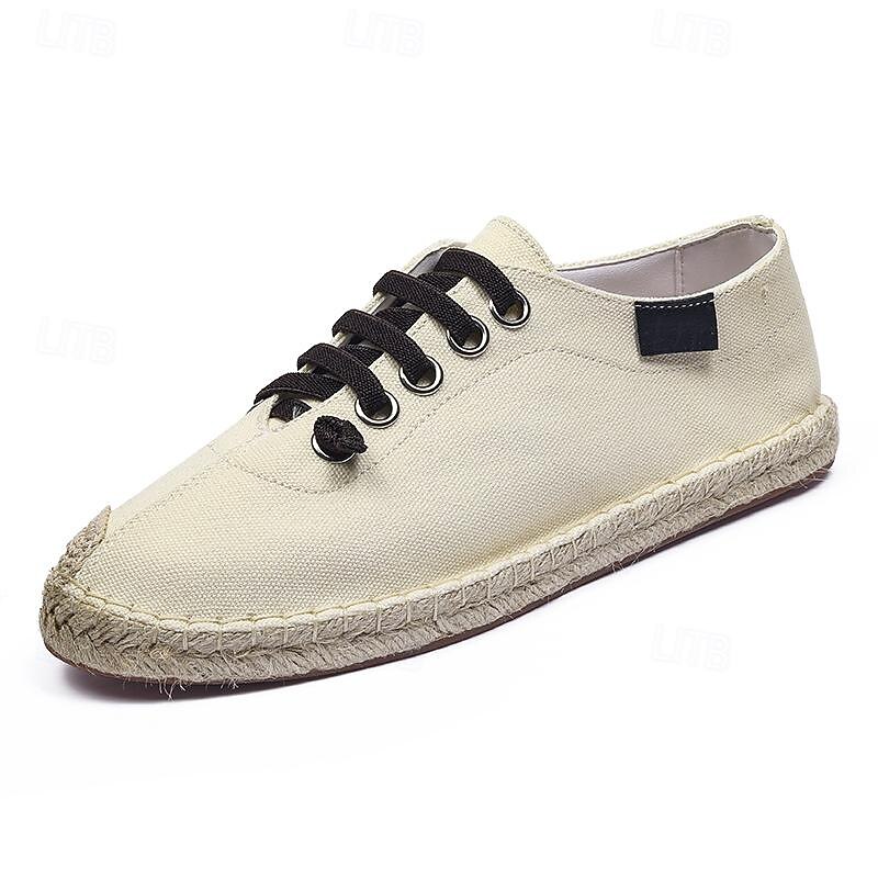 Men's Casual Canvas Lace-Up Espadrilles - Lightweight Breathable Sneakers for Summer and Outdoor Activities3