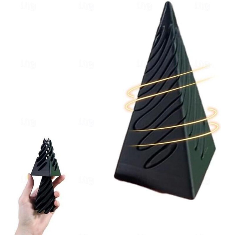 Impossible Pyramid Passthrough Sculpture, Pass Through Pyramid Fidget Toy, 3D Printed Spiral Cone Toy, Mini Vortex Thread Illusion, Pyramid Passthrough Sculpture, Desktop Deco Souvenir Gift4