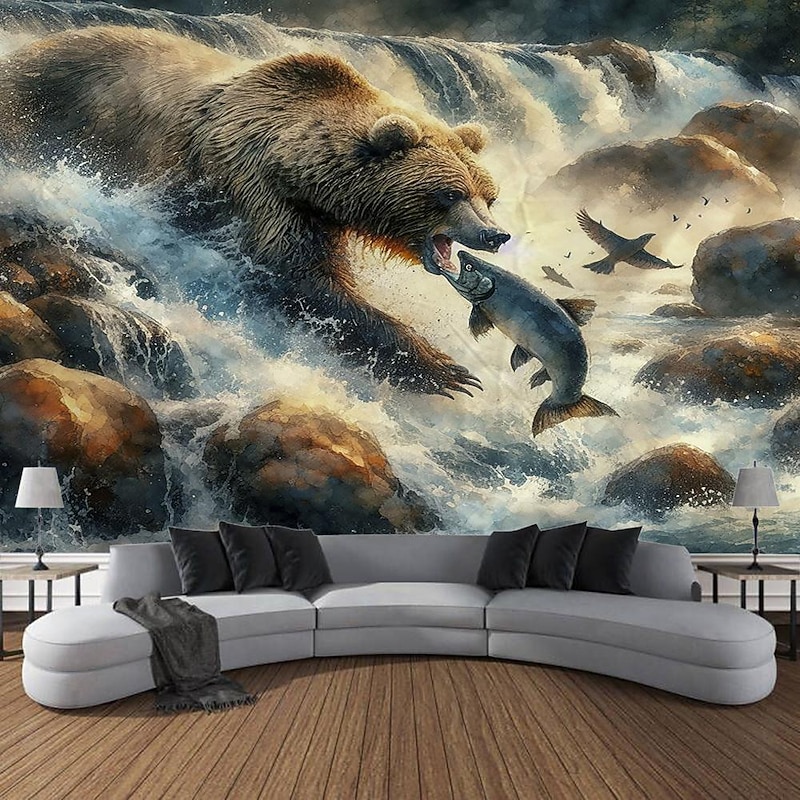 African Safari Wild Animals Hanging Tapestry Wall Art Large Tapestry Mural Decor Photograph Backdrop Blanket Curtain Home Bedroom Living Room Decoration4