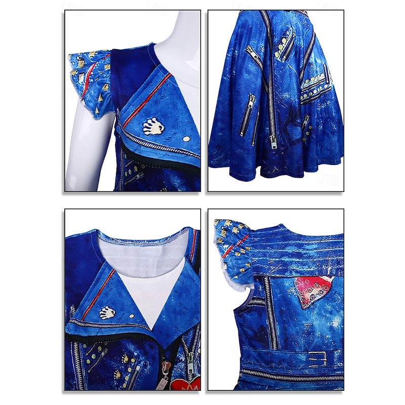 Descendants Evie Dress Cosplay Costume Movie Cosplay for Girls' Kids Masquerade Causal3