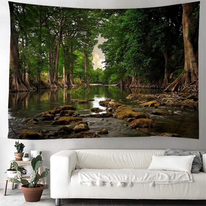 Nature Forest Trees Hanging Tapestry Wall Art Large Tapestry Mural Decor Photograph Backdrop Blanket Curtain Home Bedroom Living Room Decoration2