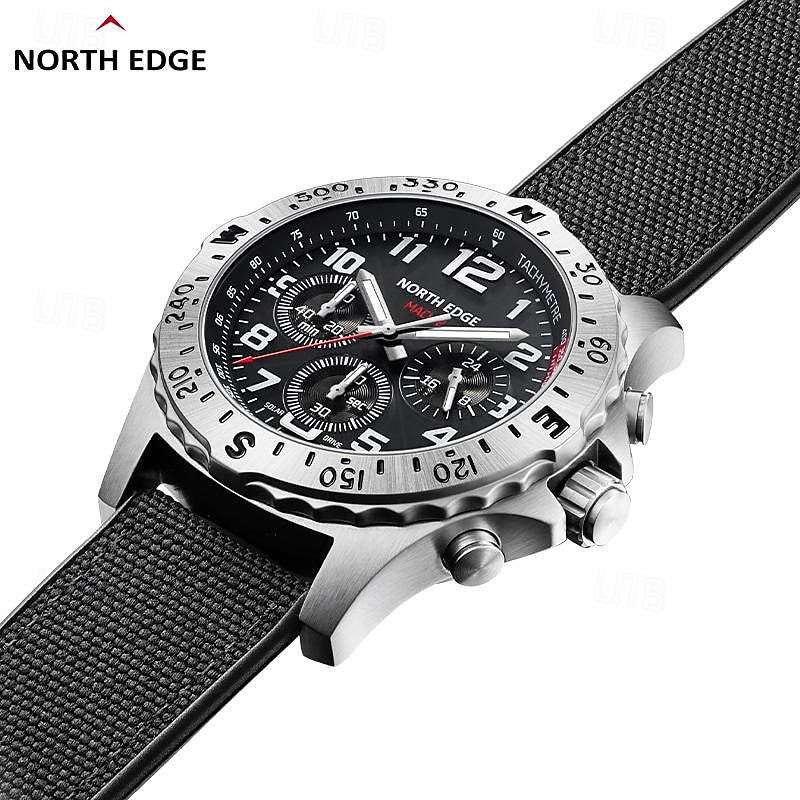 NORTH EDGE Men Quartz Watch Business Digital dial Luminous Waterproof Nylon Strap Watch3