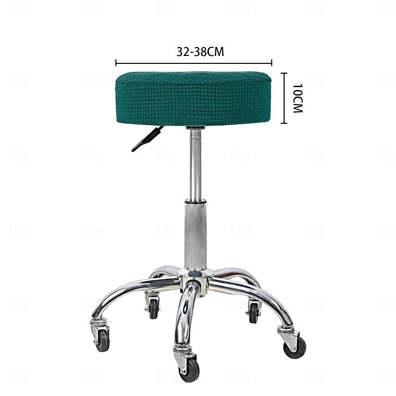 Water Resistant Plaid Universal Round Stool Cover - Bar Round Swivel Chair Cover - Barstool Seat Cover - Durable and Stretchable - Perfect for Protecting and Refreshing Bar Stools3