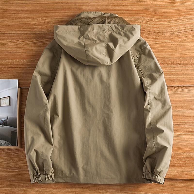 Men's Softshell Jacket Hiking Jacket Outdoor Color Block Windproof Water Resistant Hoodie Windbreaker Jacket Camping / Hiking / Caving Traveling Black Army Green Blue Khaki2