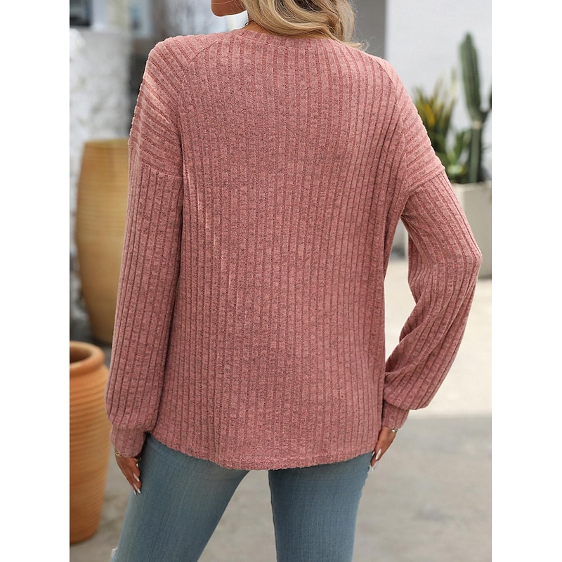 Women's Blouse Buttoned Work Stylish Modern Long Sleeve Pink Spring Fall2