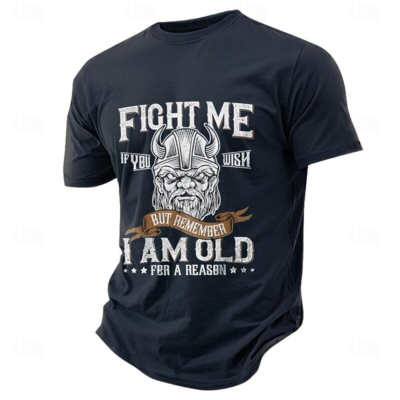 Men's Old Man Letter Print T shirt Tee Top Short Sleeve T shirt Crew Neck Shirt Sports Classic Casual Street Sports Outdoor Black Army Green Dark Blue Summer Spring Clothing Apparel S M L XL XXL3