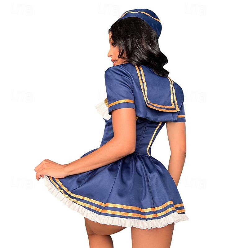 Navy Sailor Halloween Dress Uniform Carnival Costume Sexy Costume Adults' Women's Masquerade Bachelorette Party Easy Halloween Costumes Dress Up4