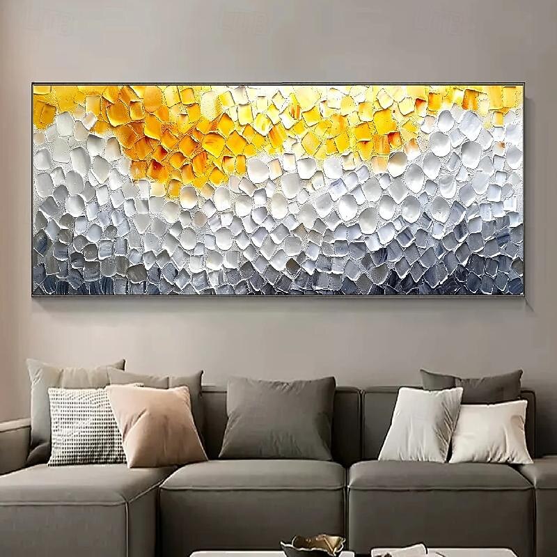 Handmade 3D Colorful Oil Painting on Canvas Large hand painted Abstract Textured Palette Knife Boho oil painting Wall Art Custom Contemporary Minimalist artwork for  Living Room  bedroom home Decor3