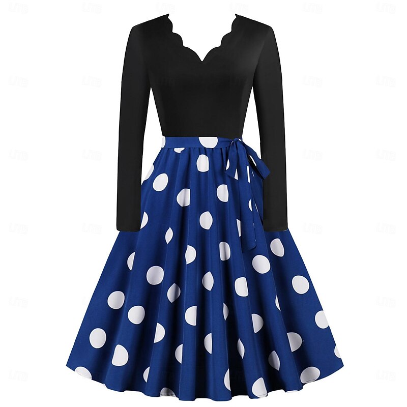 Retro Vintage 1950s Swing Dress Flare Dress Floral Polka Dot Fancy Dress Women's Carnival Masquerade Casual Daily Bachelorette Party Adults' Dress Homecoming Dresses2