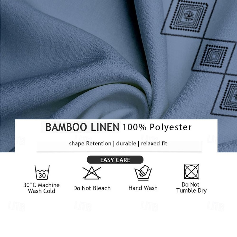 Men's Ethnic Shirt Button Up Shirt Long Sleeve Vintage Casual Tribal Vacation Daily Summer Spring &  Fall Standing Collar Button Up 3D Print Blue Orange Khaki Gray3