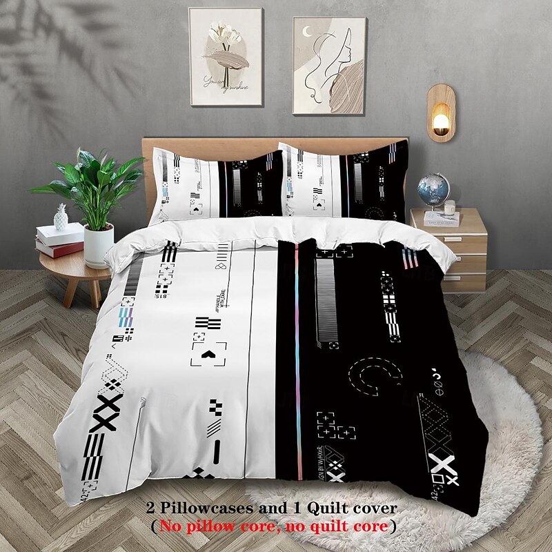 Game Duvet Cover Set - Includes Duvet Cover and Pillowcases - Fun and Vibrant Gaming-Themed Design - Soft and Comfortable Fabric - Perfect for Gamers and Adding a Playful Touch to Your Bedroom Decor