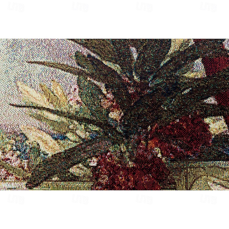 Jacquard Woven Tapestry Gobelin Aubusson Wall Art Hanging Large Tapestry Reproduction Loom Cotton Weave Flaming June Belgian Tapestry (without tassels and rod)4