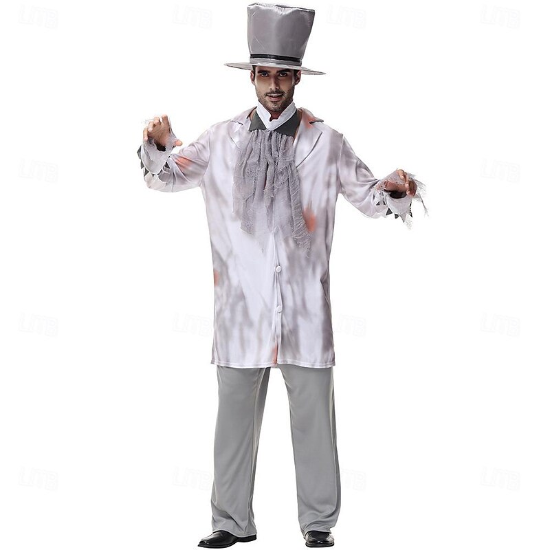 Zombie Halloween Cosplay Costume Party Costume Masquerade Outfits Cosplay Adults' Men's Carnival Masquerade Mardi Gras Performance Party Halloween Easy Halloween Costumes Dress Up